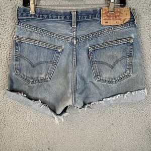 Vintage Levis Shorts Women 31 Distressed Booty Hot Pants Frayed Faded Hem